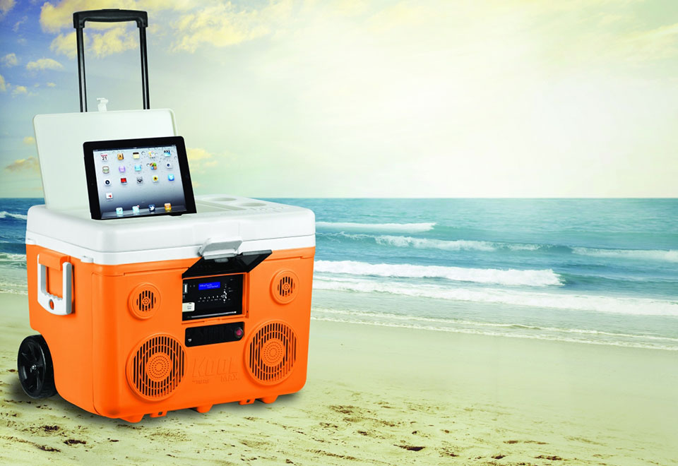 40-Qt. Rolling Cooler with Bluetooth Sound System - image 3