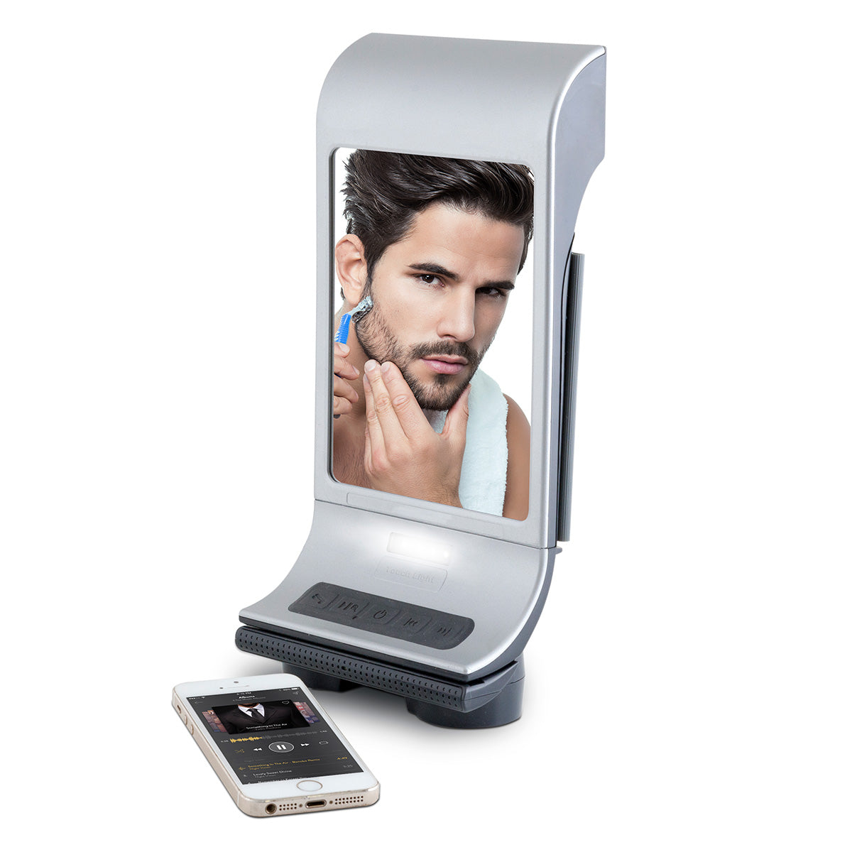 Fog-Free Shower Mirror and Bluetooth Speaker - image 2