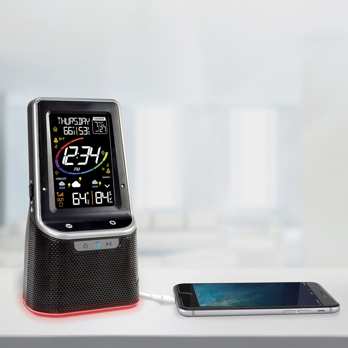 Wireless Color Weather Station with Bluetooth Speaker - image 6