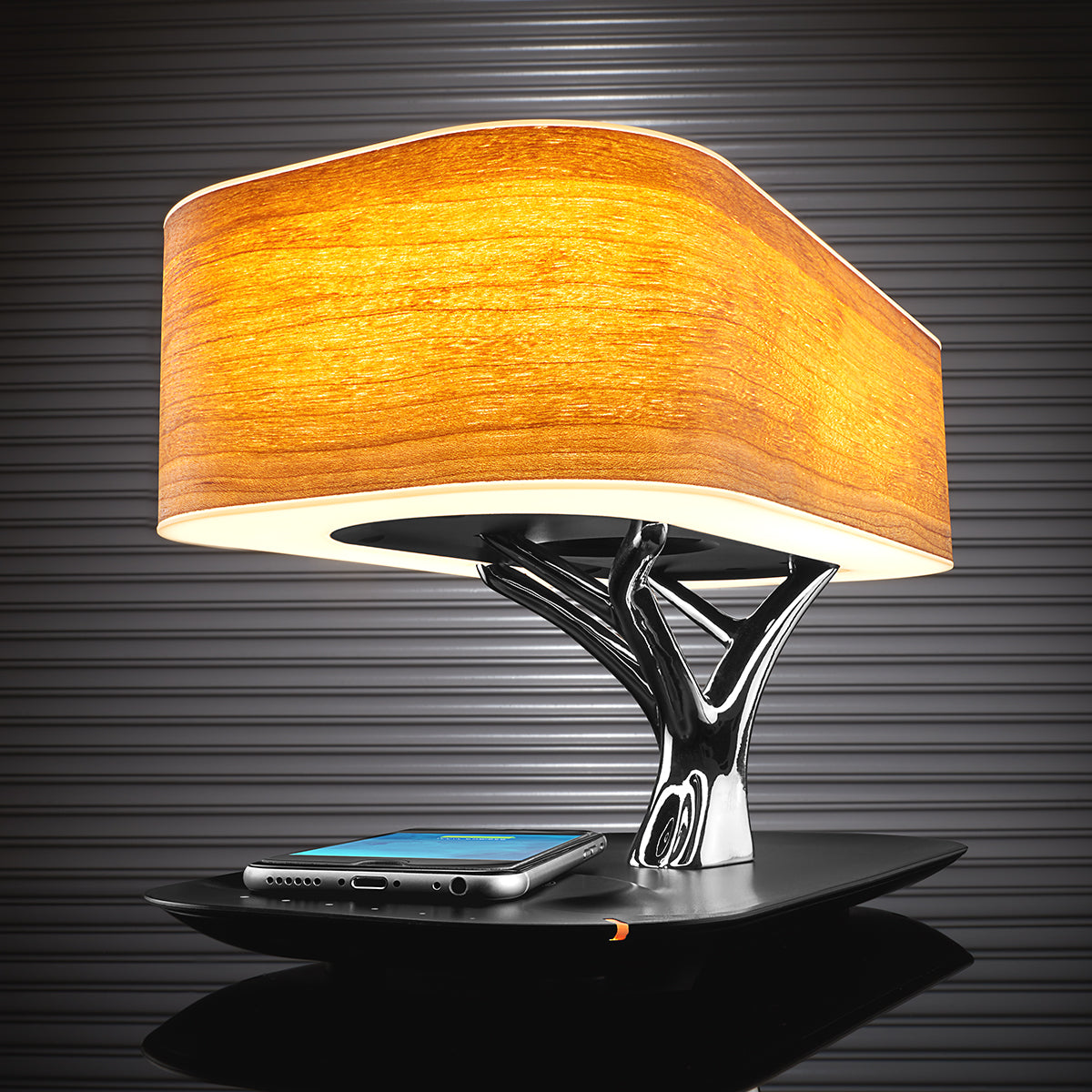 Bonsai Bluetooth Speaker Lamp with Wireless Charging Pad by Sharper Image