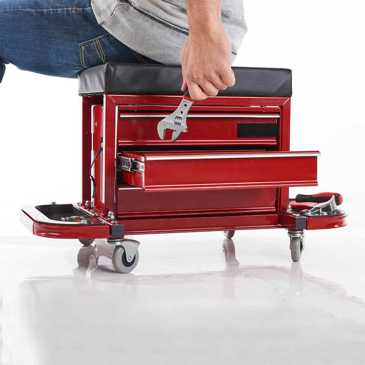 Rolling Toolbox Stool by Sharper Image - image 3