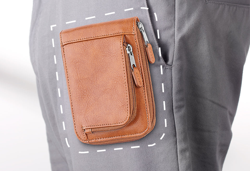 Minimalist Zippered RFID Front Pocket Wallet