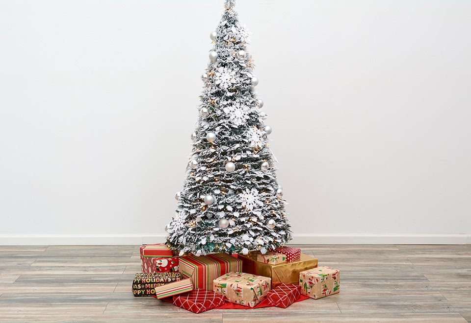 Pop-Up 6 Ft. White Flocked Christmas Tree - image 4