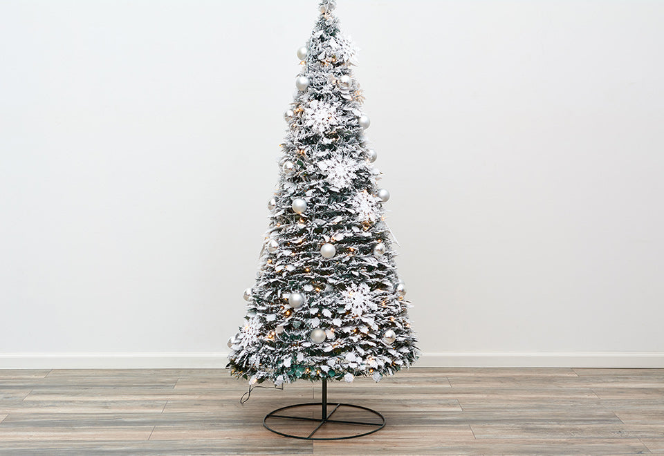 Pop-Up 6 Ft. White Flocked Christmas Tree - image 6