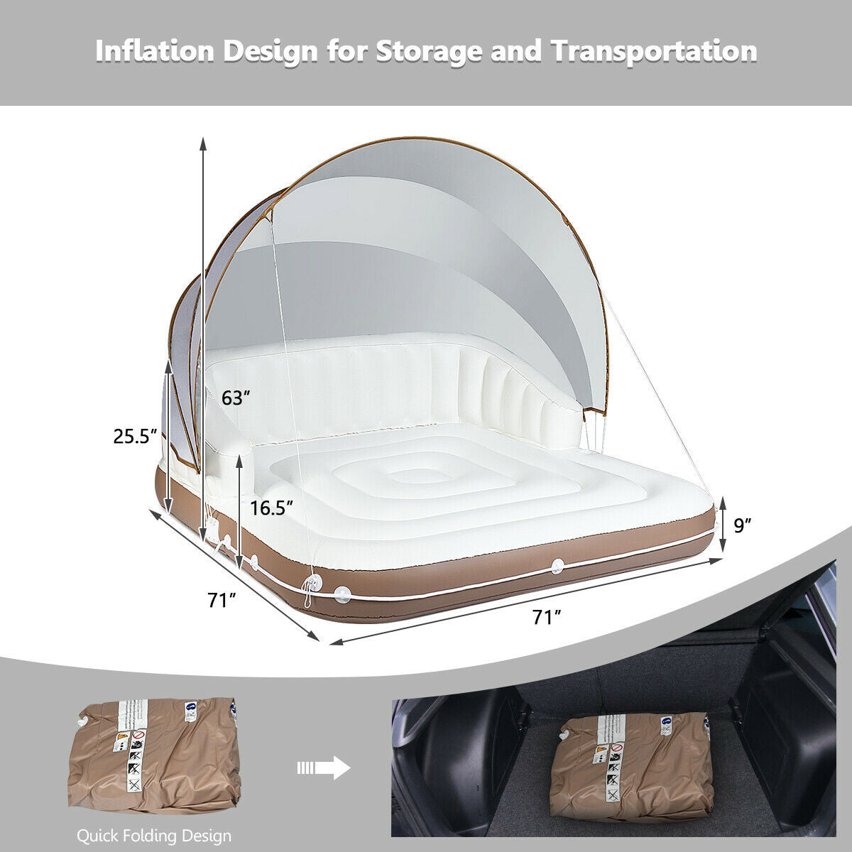 Floating Pool Lounge with Canopy - image 11