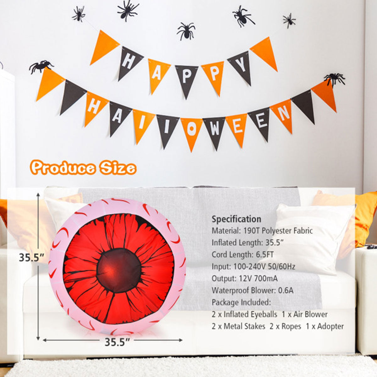 3-Ft. Inflatable Halloween Eyeballs (Set of 2) - image 5