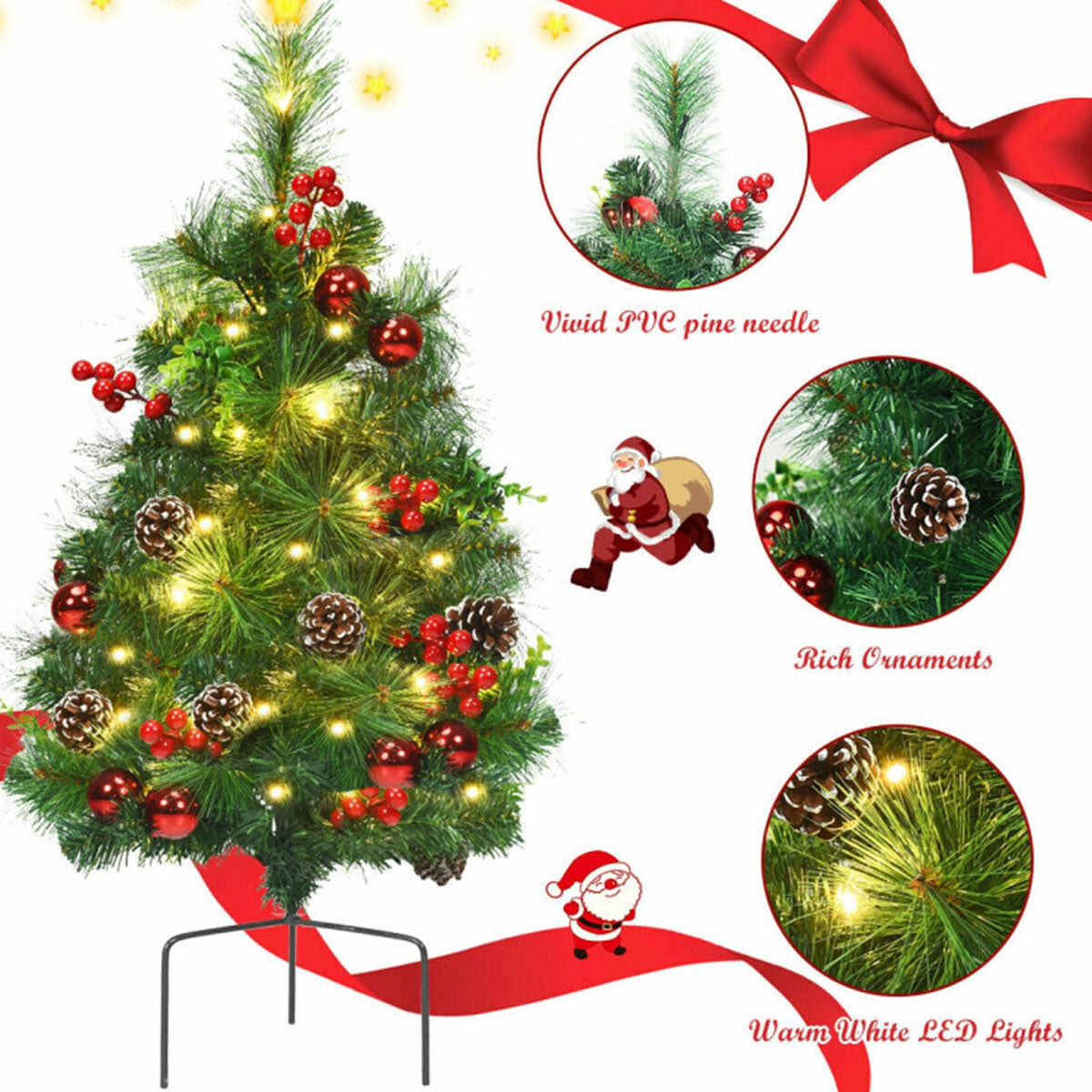 2-Ft. Cordless Pre-Lit Walkway Trees (Set of 2) - image 7