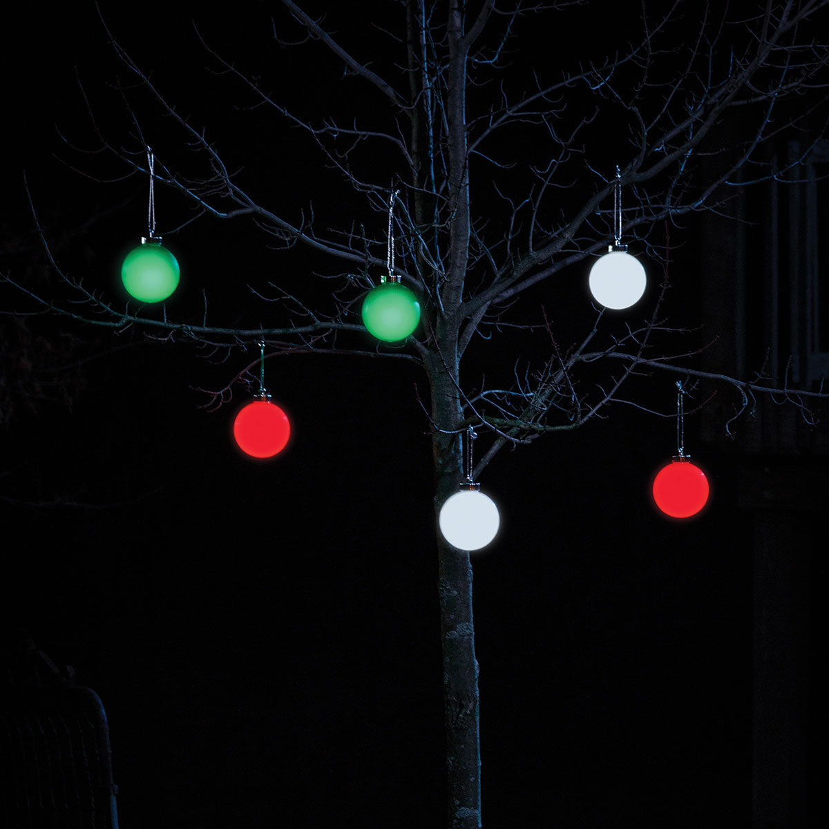 LED Outdoor Hanging Globe Ornaments (Set of 3) - image 2