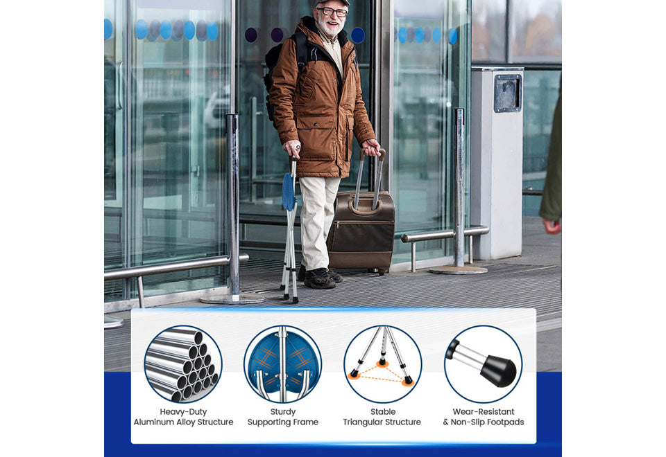 3-in-1 Walking Cane with Seat and Light - image 5