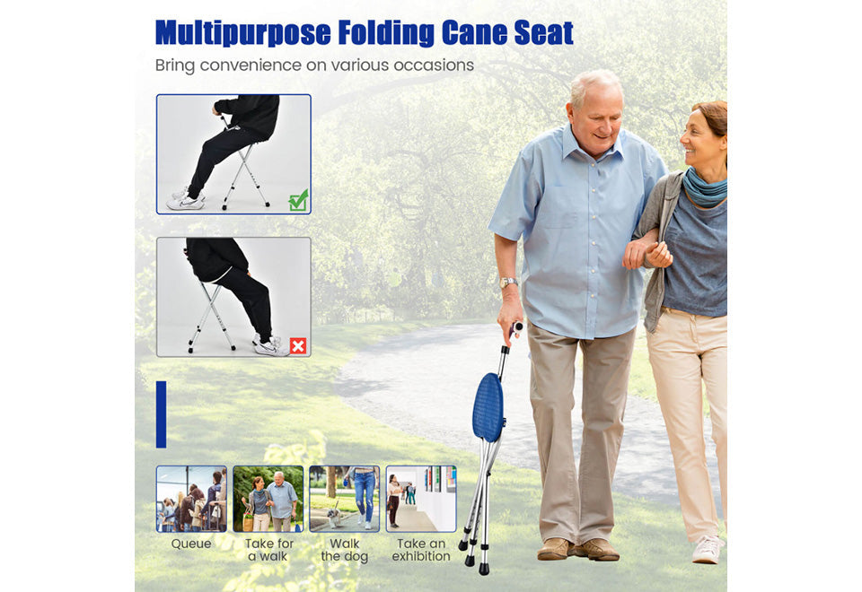 3-in-1 Walking Cane with Seat and Light - image 7