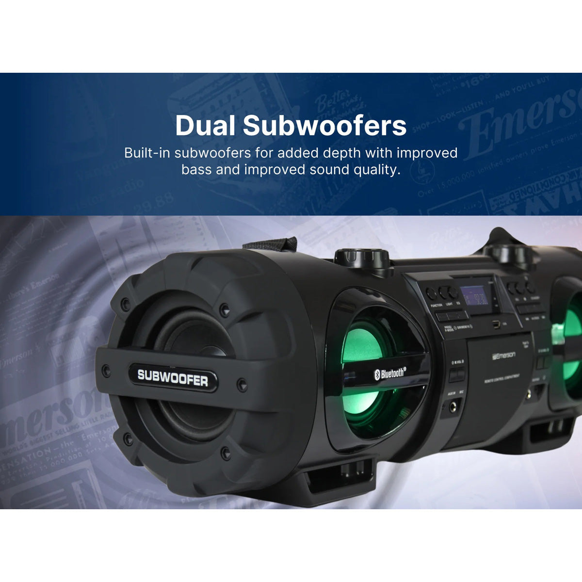 Dual Subwoofer Bluetooth Boombox - image 16