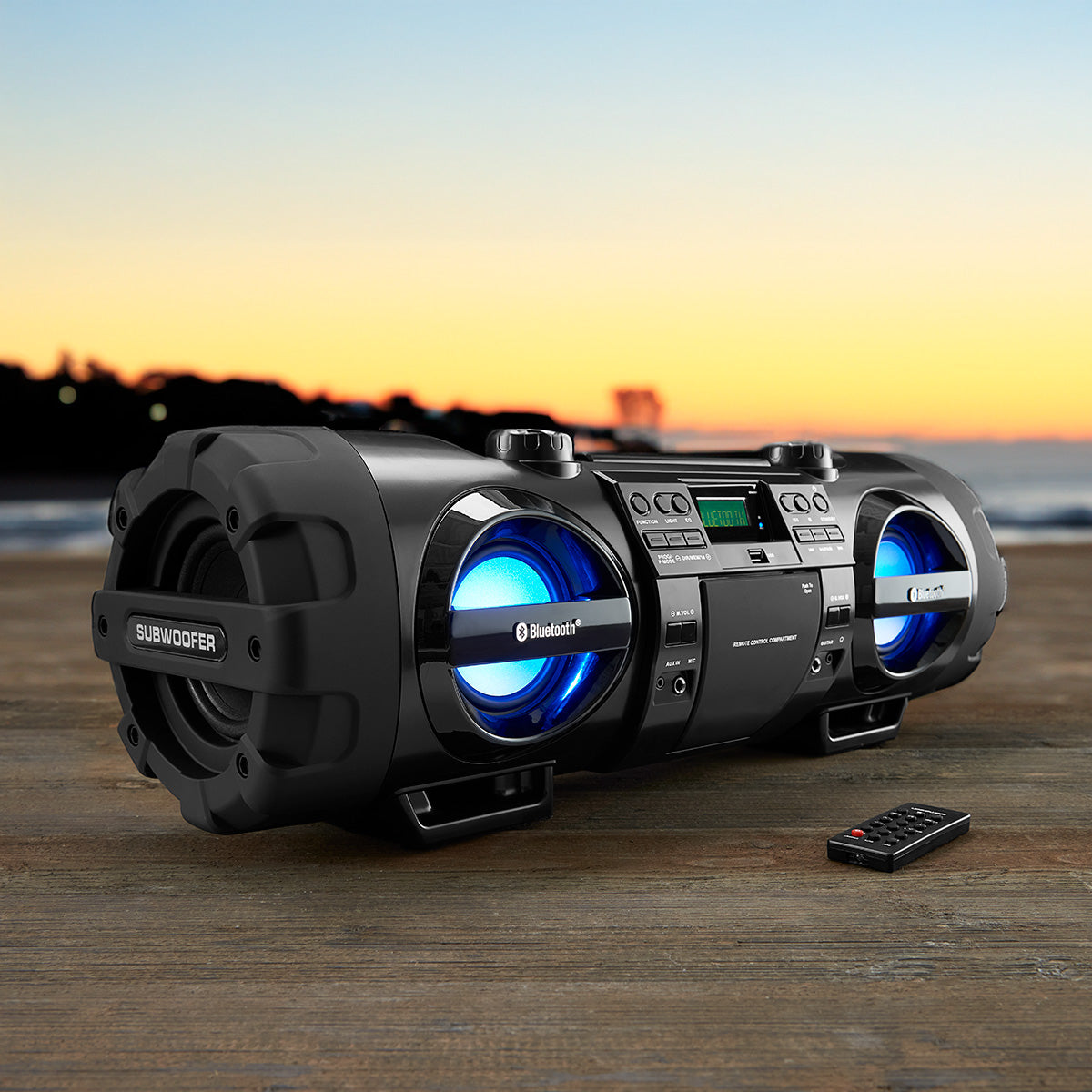 Dual Subwoofer Bluetooth Boombox