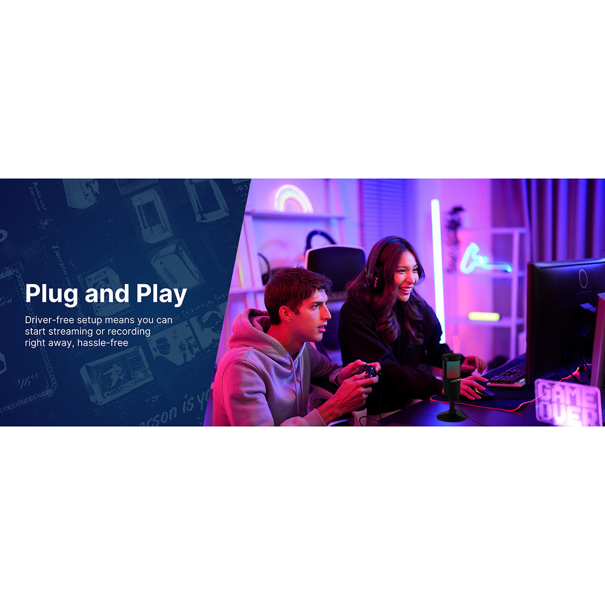 USB Gaming and Streaming Microphone with RGB Lighting - image 12