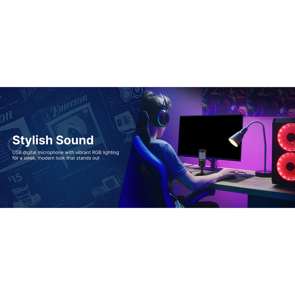 USB Gaming and Streaming Microphone with RGB Lighting - image 16