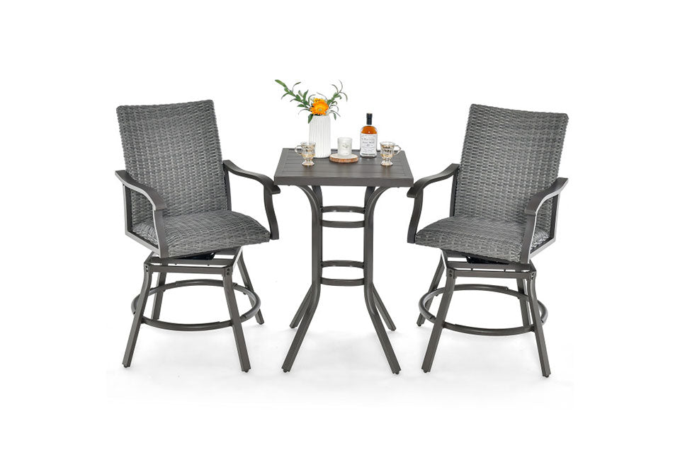 3-Piece Swivel Bar Set with 4D Air Fiber Cushions - image 2