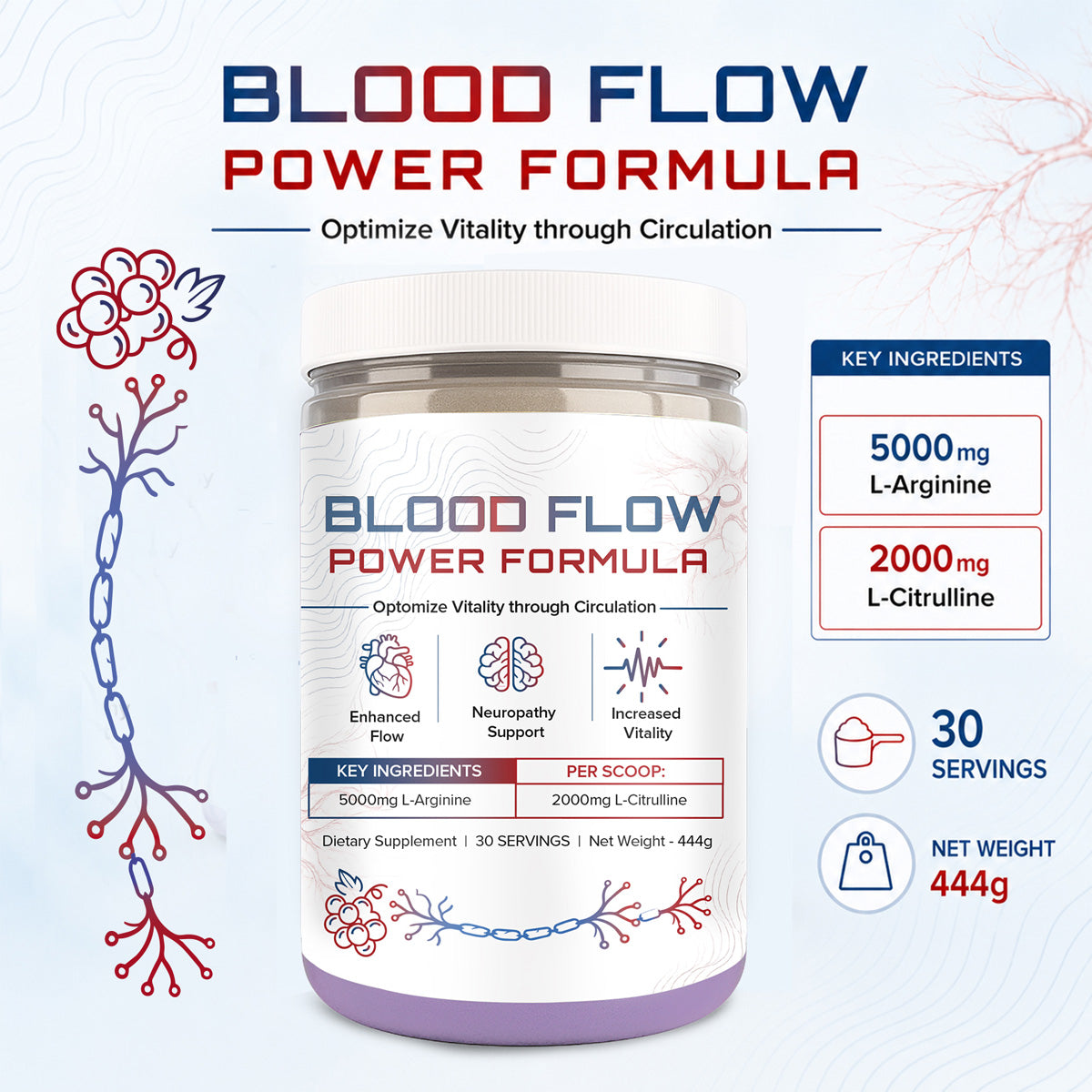 Blood Flow Power Formula Drink Powder - image 3