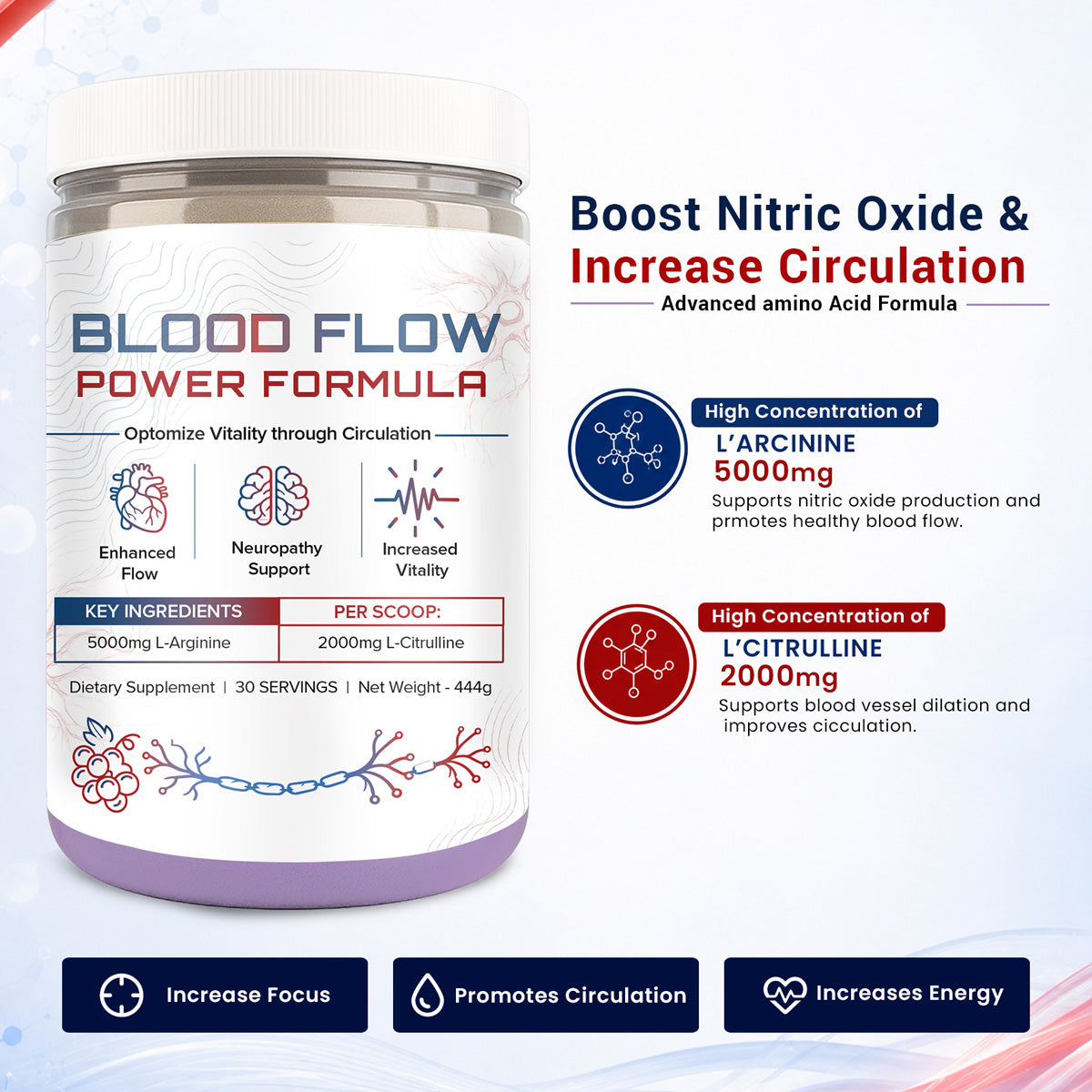 Blood Flow Power Formula Drink Powder - image 5