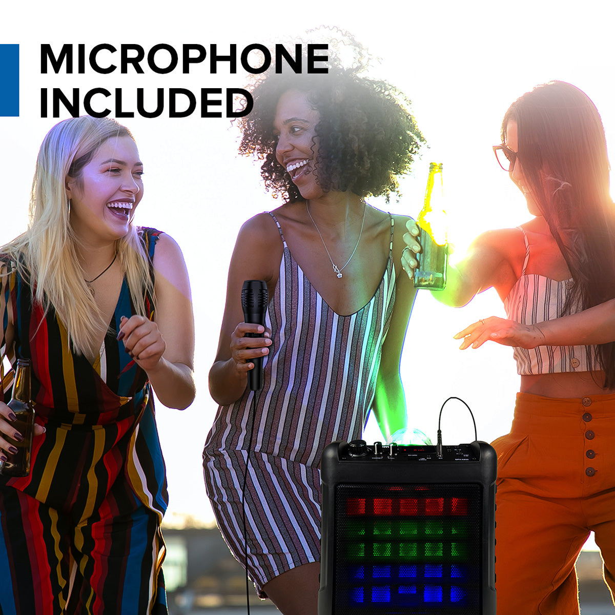 Portable Karaoke Party Speaker with LED Lights - image 3