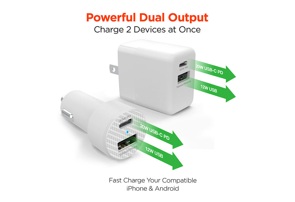 Fast Charge Dual Output Wall and Car Charger Set - image 3