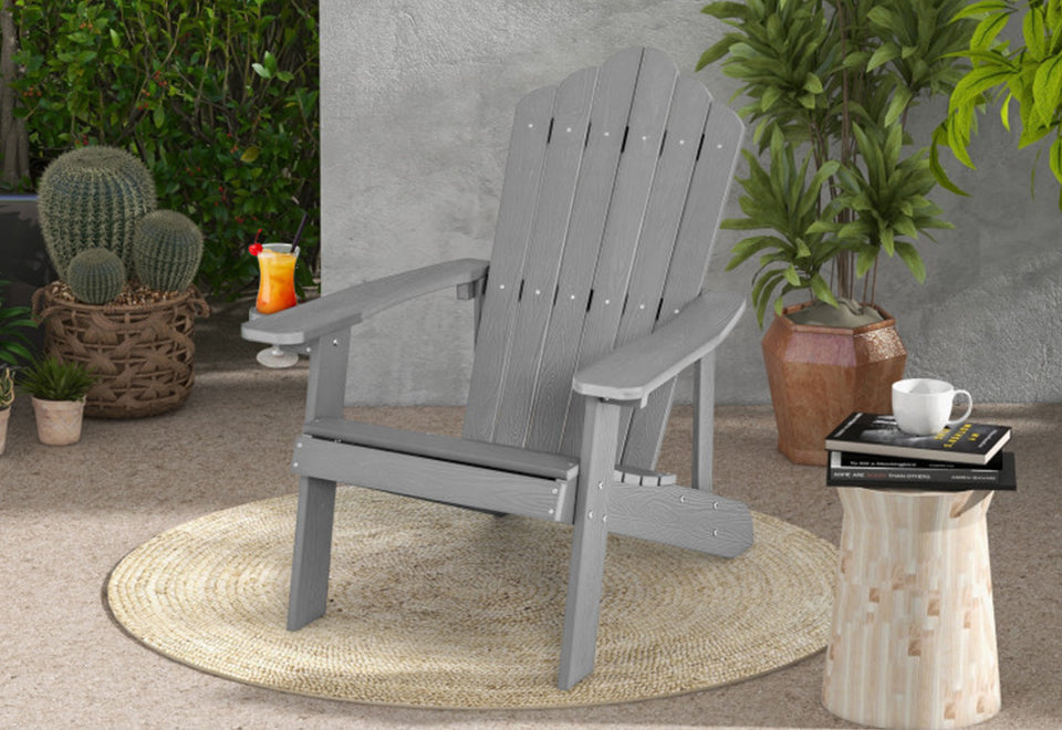 Weather Resistant Outdoor Adirondack Chair with Cup Holder - image 6