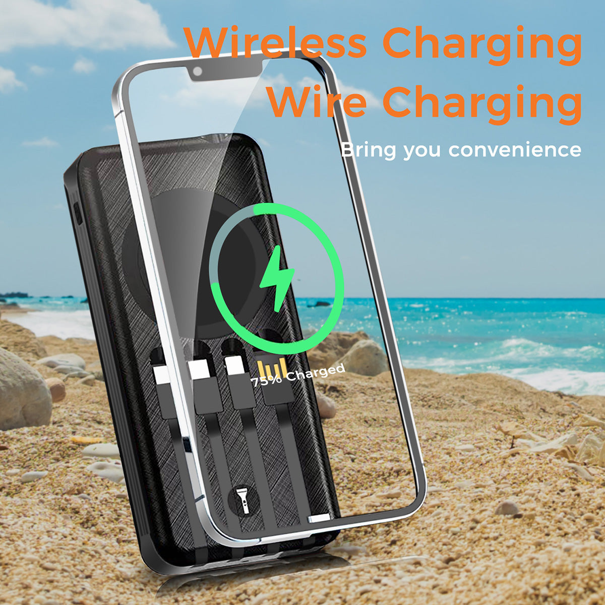 10000mAh Solar Power Bank with Wireless Charging - image 4
