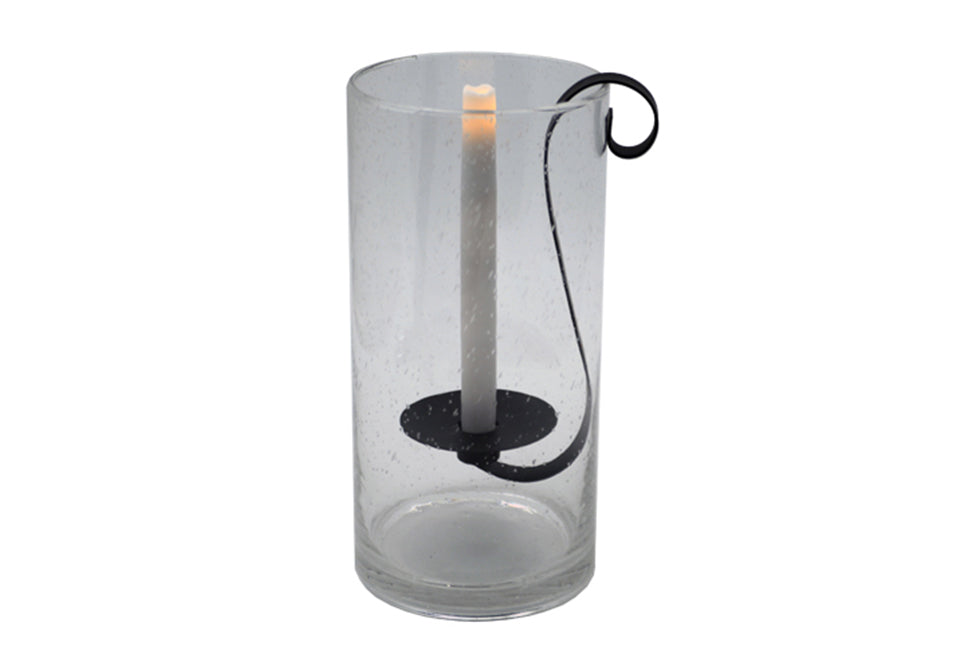 Rustic Hurricane with Flameless Wax Taper Candle - image 2