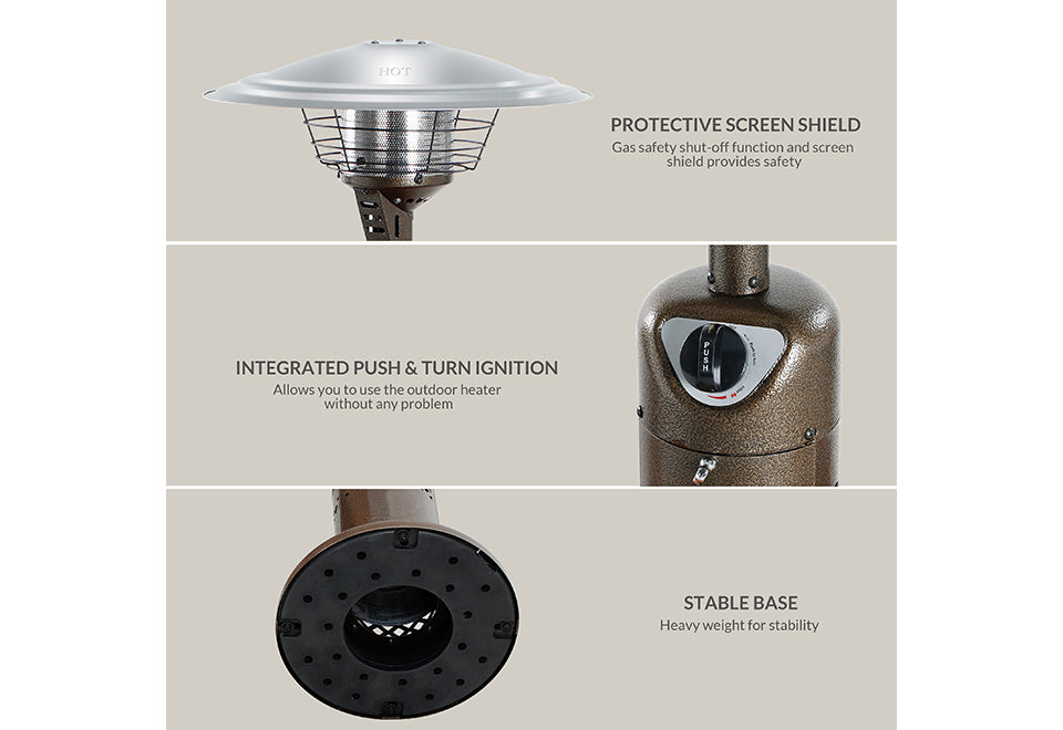 10,000 BTU Bronze Tabletop Patio Heater - image 3