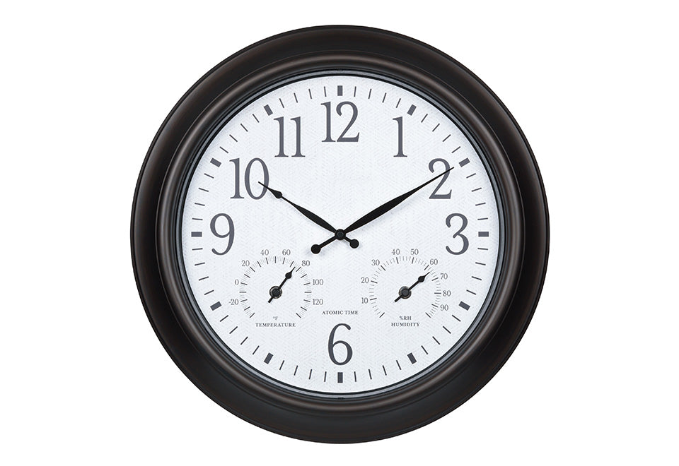 18'' Atomic Outdoor Clock with Thermometer and Humidity - image 2