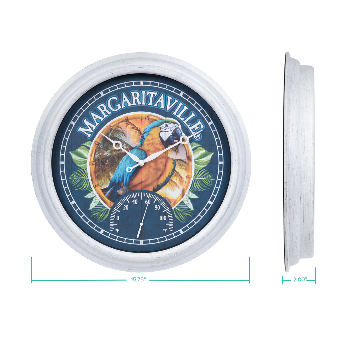 Margaritaville Indoor/Outdoor Wall Clock with Temperature - image 8