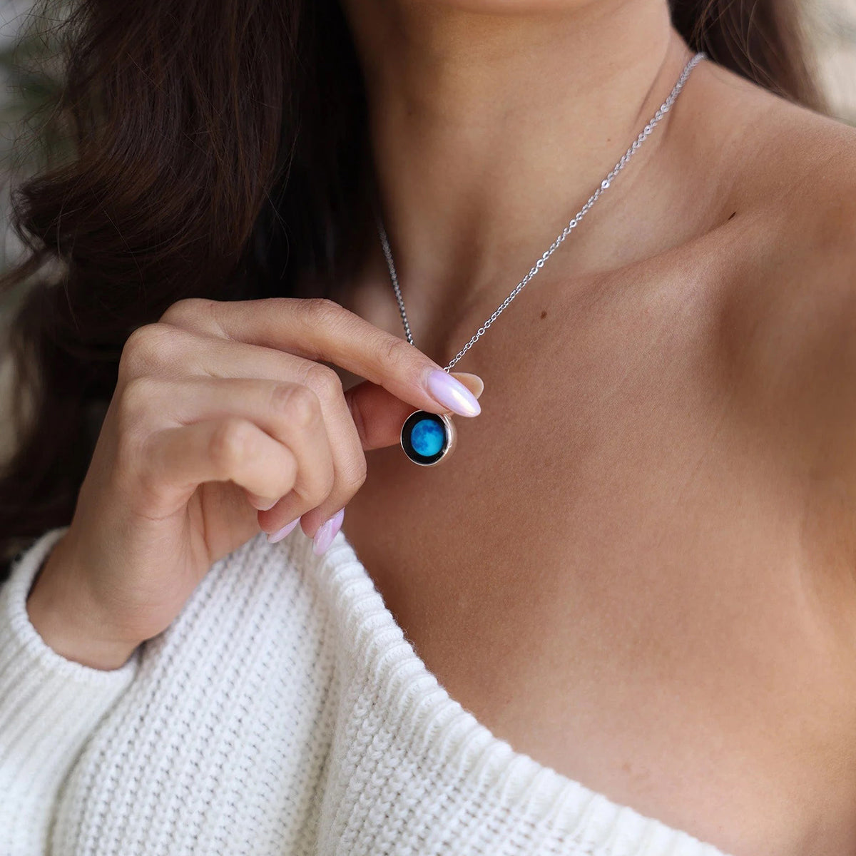 Personalized Choose Your Moon Phase Charmed Simplicity Necklace - image 3