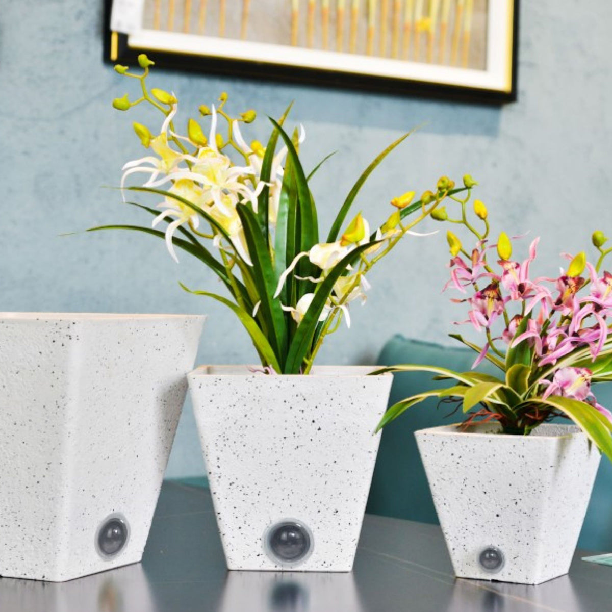 Self-Watering Tall Square Pot System for Indoor Plants (Set of 3)