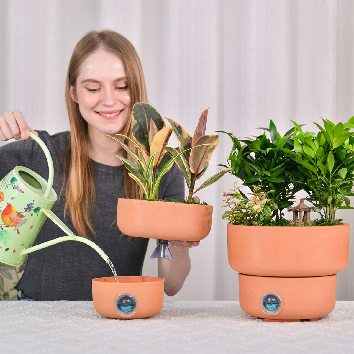 Self-Watering Low Bowl Pot System for Indoor Plants (Set of 2) - image 10