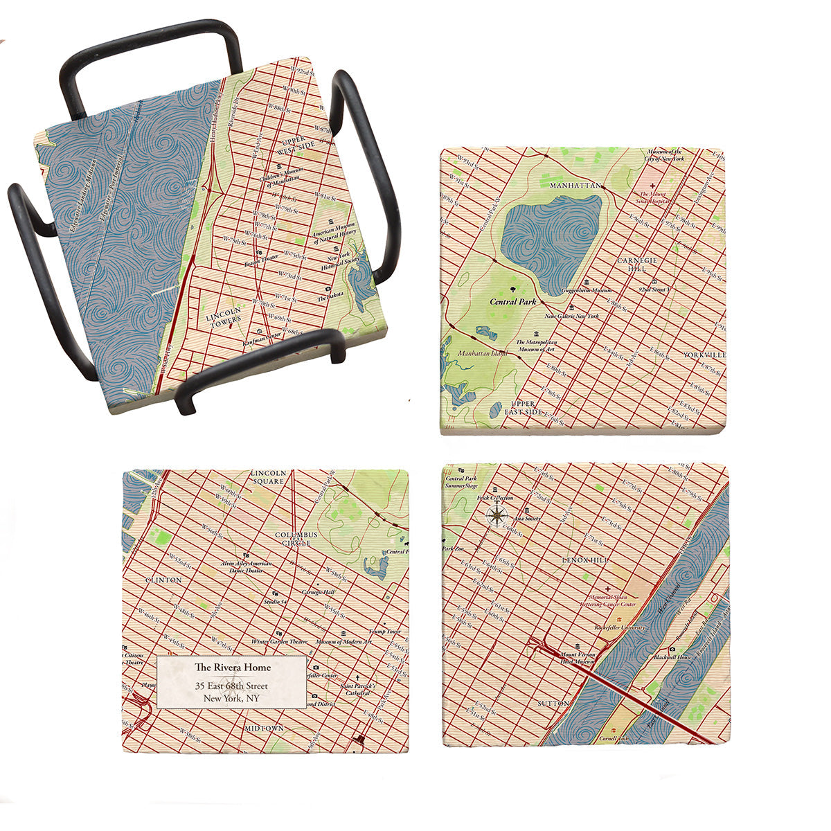Personalized Marble Map Coaster Set - image 5