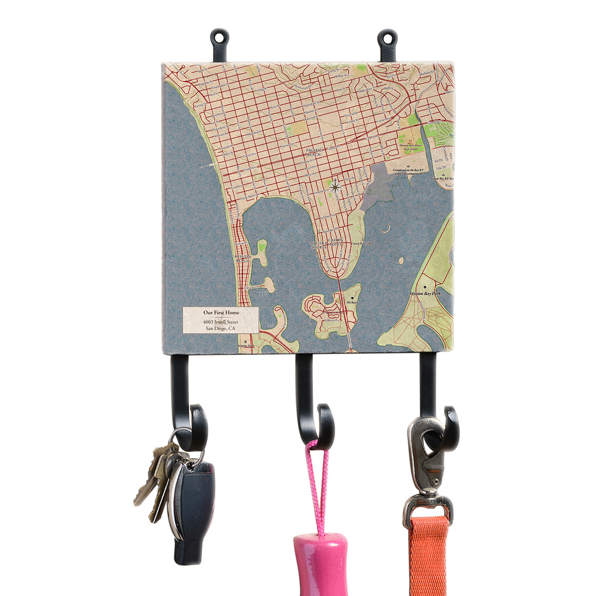 Personalized Marble Map Wall Hook