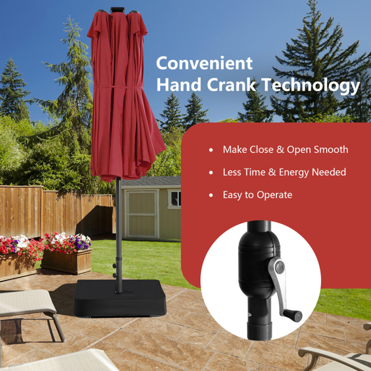 15' Double-Sided Patio Umbrella with Solar Powered LED Lights - image 22
