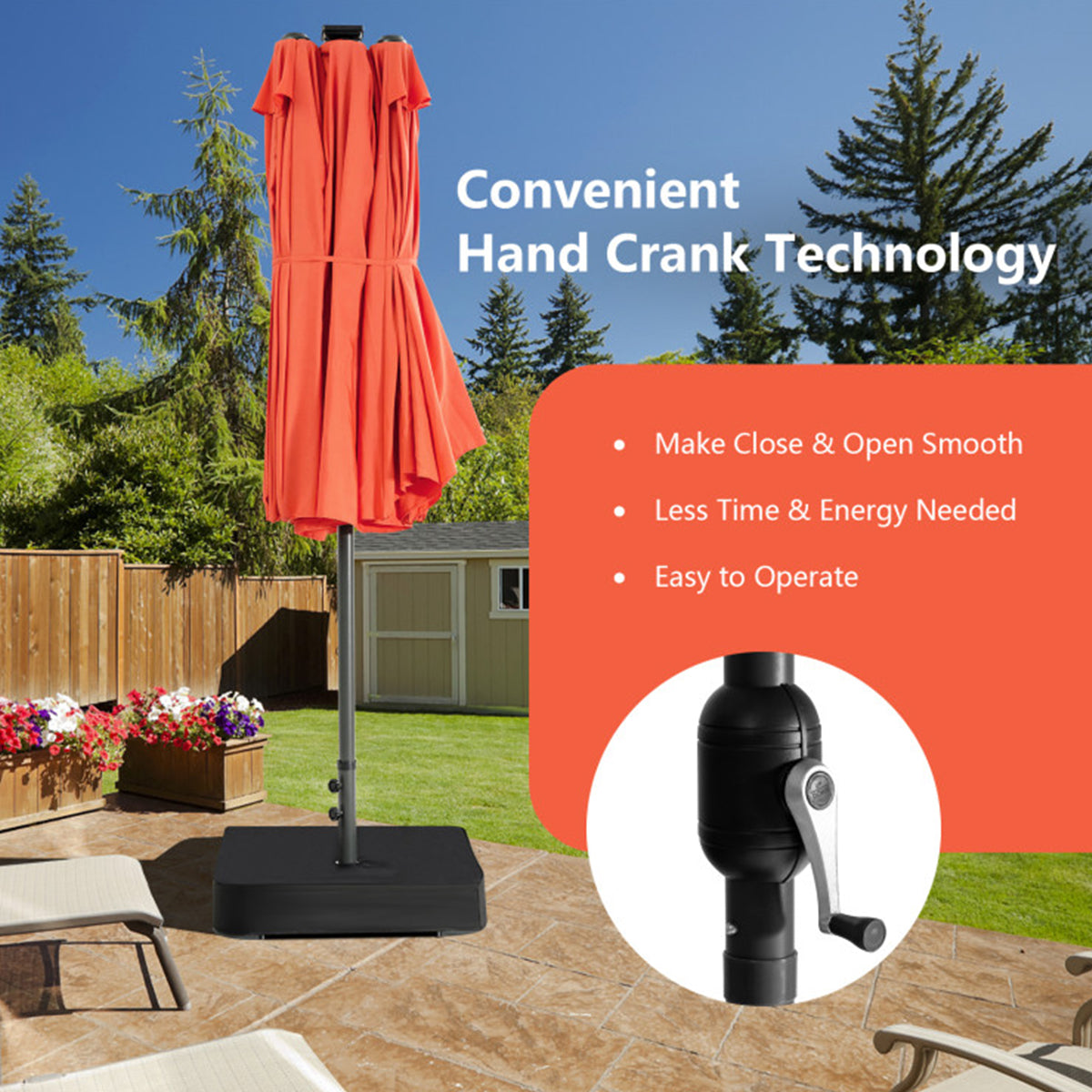 15' Double-Sided Patio Umbrella with Solar Powered LED Lights - image 53