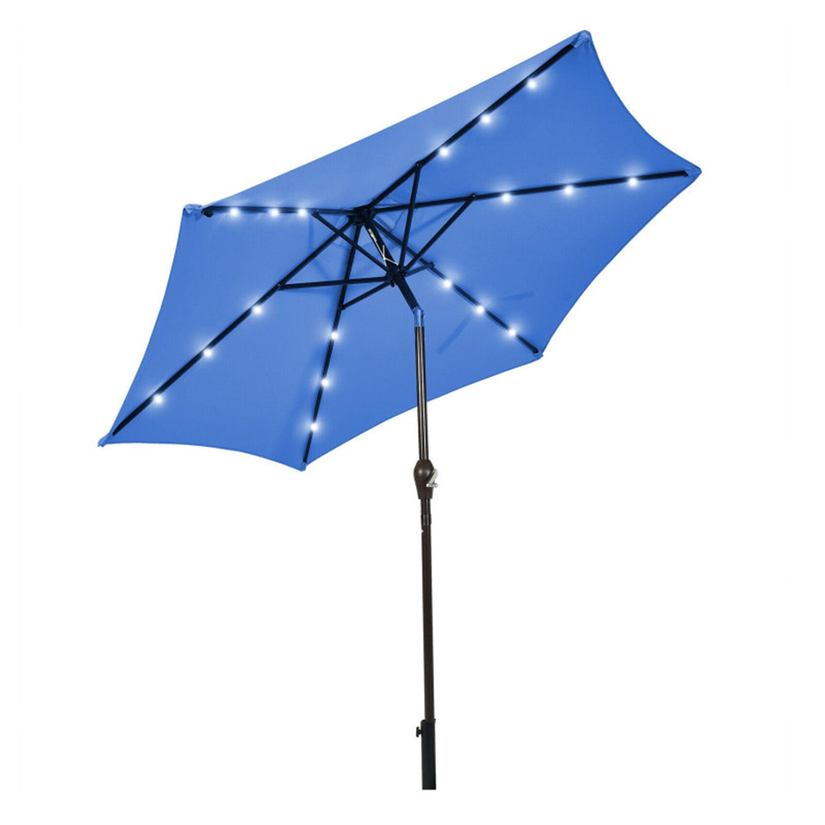 9' Solar LED Lighted Patio Table Umbrella - image 2