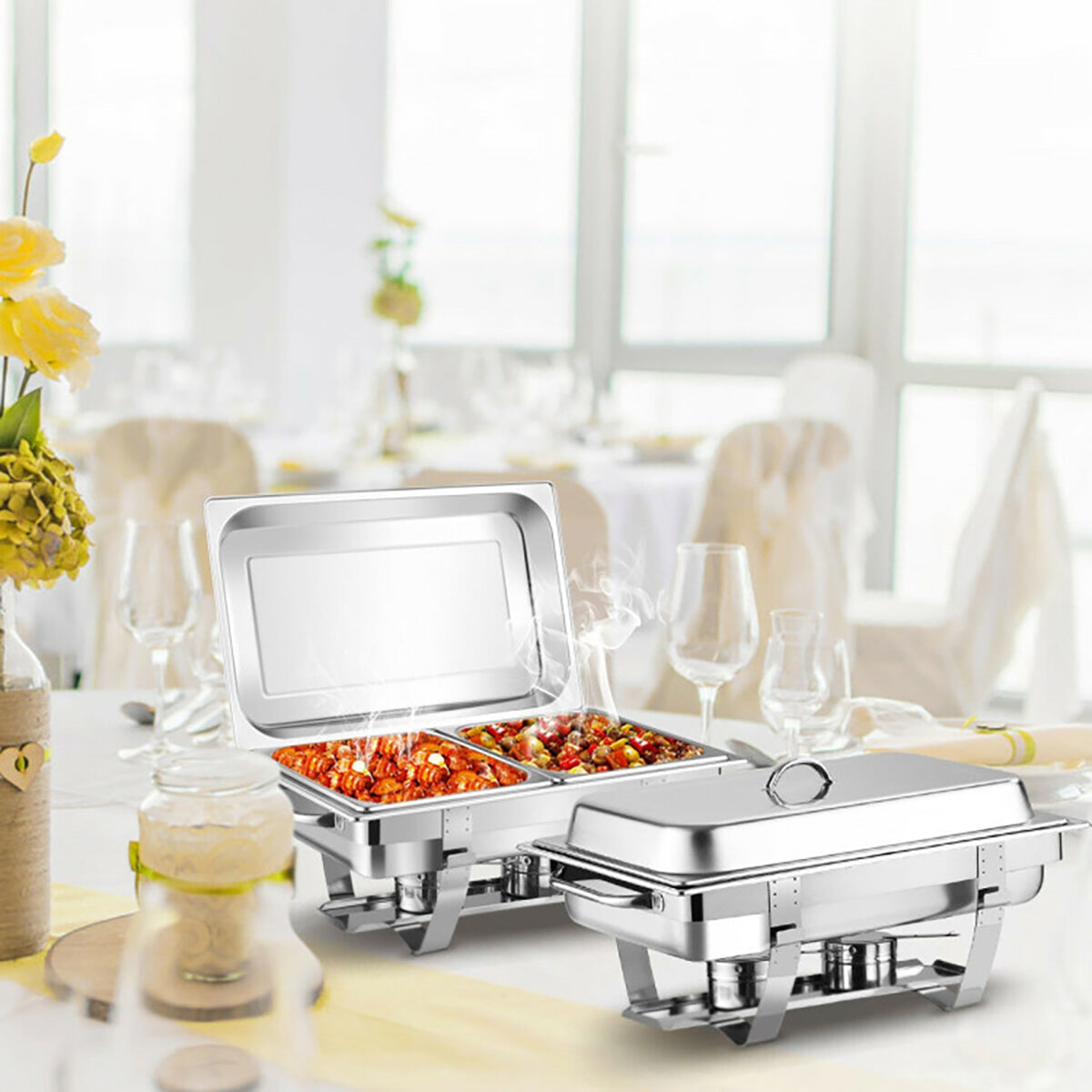 9 Qt Stainless Steel Chafing Dish (Set of 2)