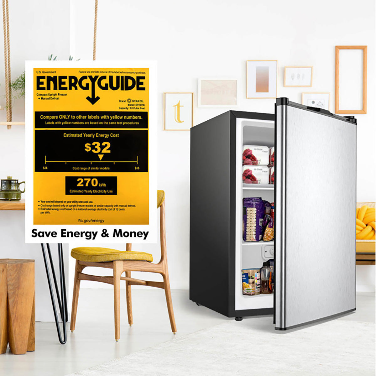 3 Cu. Ft. Manual Defrost Upright Freezer - image 6