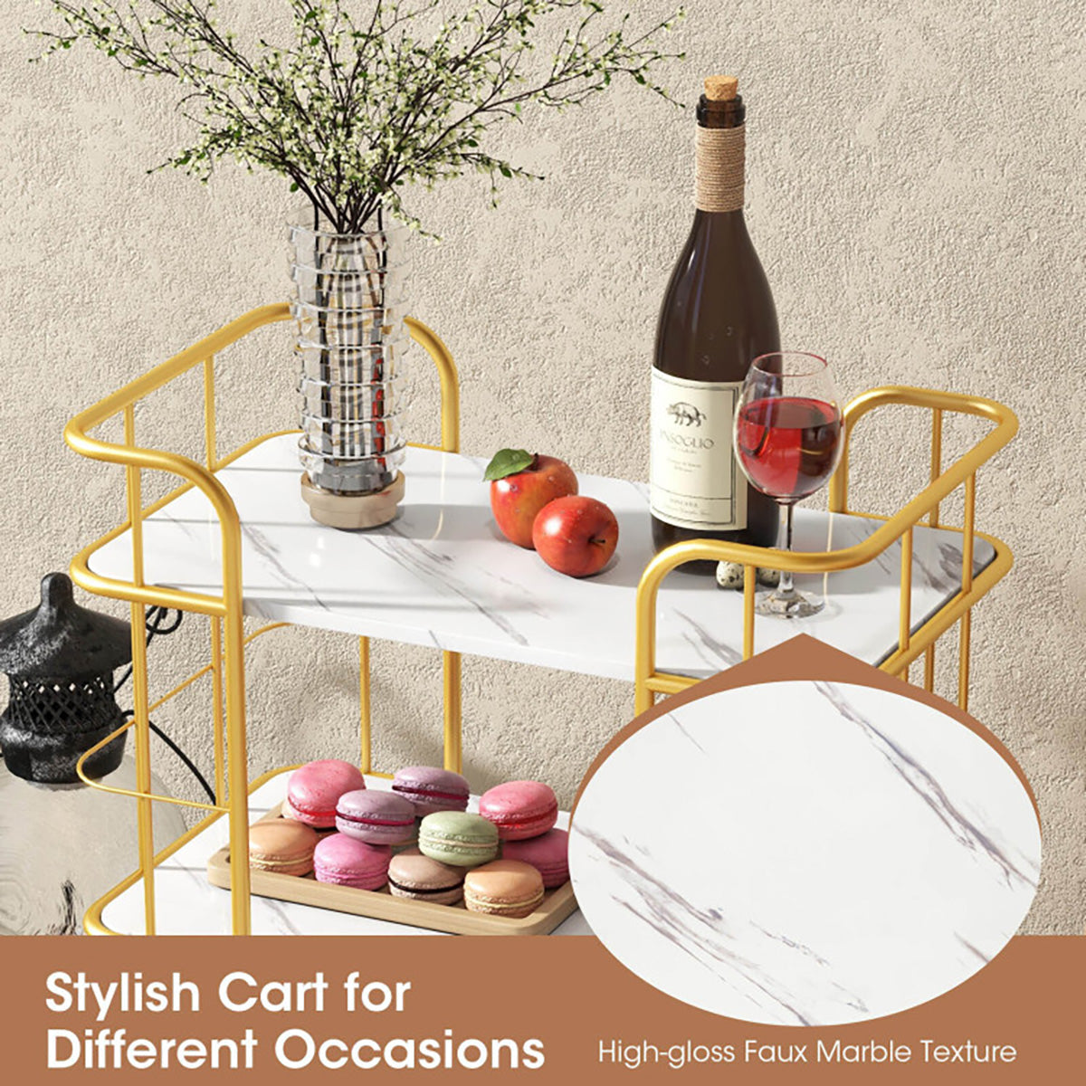 3-Tier Metal Storage Serving Cart Trolley - image 6