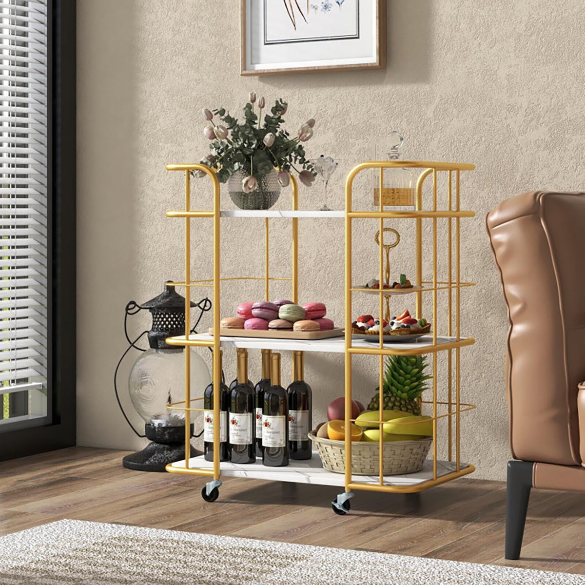 3-Tier Metal Storage Serving Cart Trolley - image 8