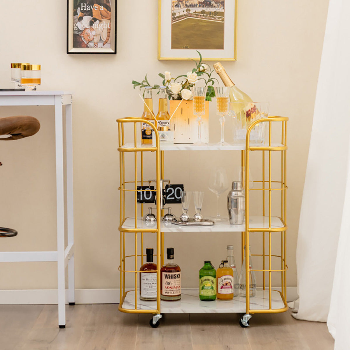 3-Tier Metal Storage Serving Cart Trolley - image 9