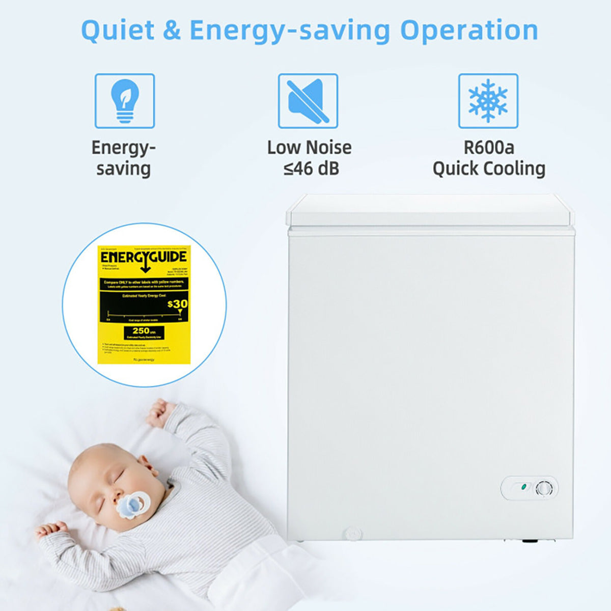 5 Cu. Ft. Chest Freezer with 3 Removable Storage Baskets - image 7