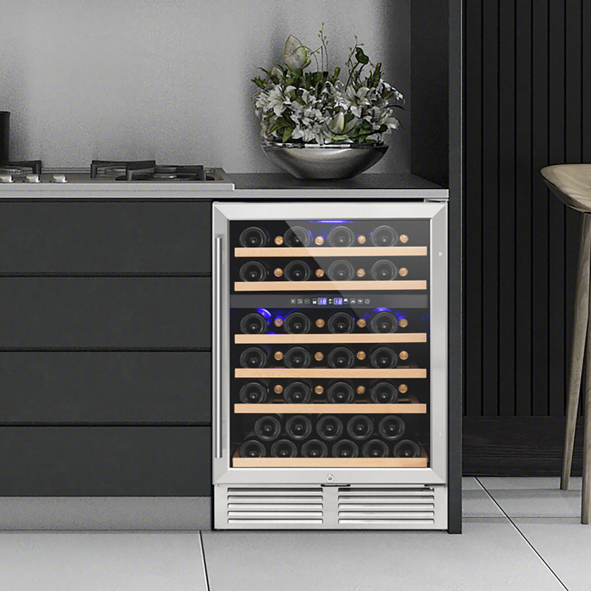Dual Zone 51 Bottle Wine Cooler Refrigerator