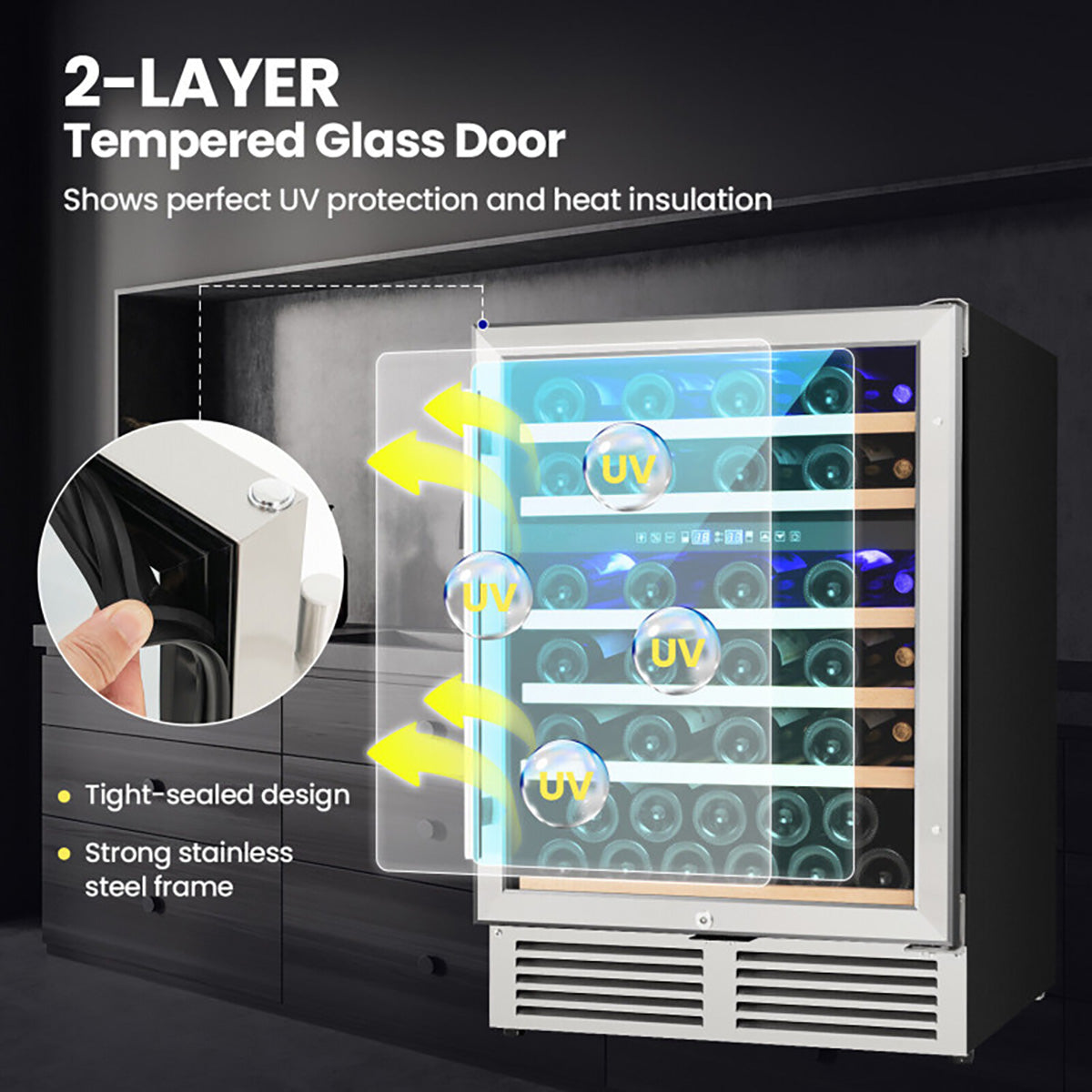 Dual Zone 51 Bottle Wine Cooler Refrigerator - image 3