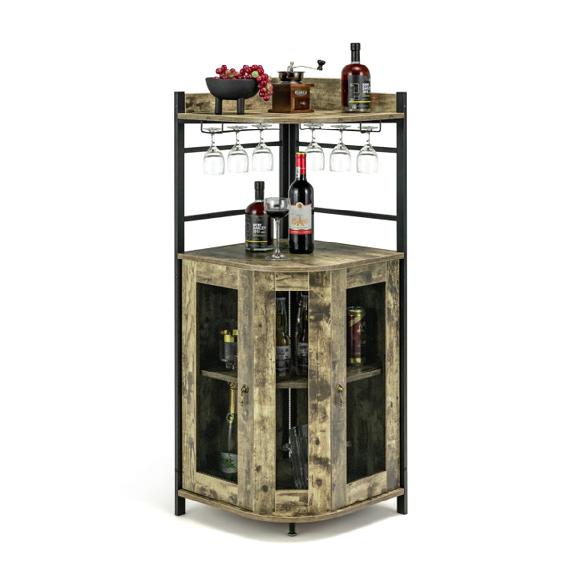 Industrial Corner Bar Cabinet - image 13
