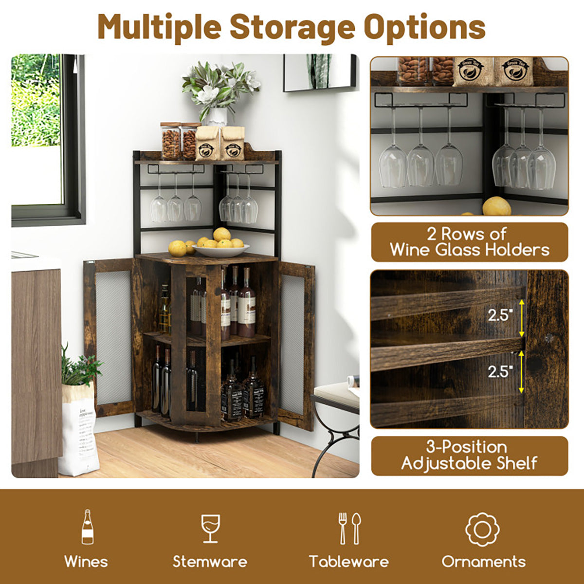 Industrial Corner Bar Cabinet - image 5