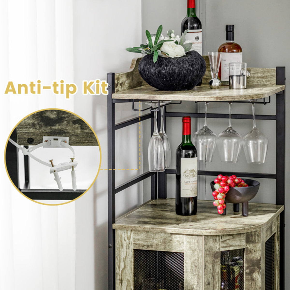 Industrial Corner Bar Cabinet - image 11