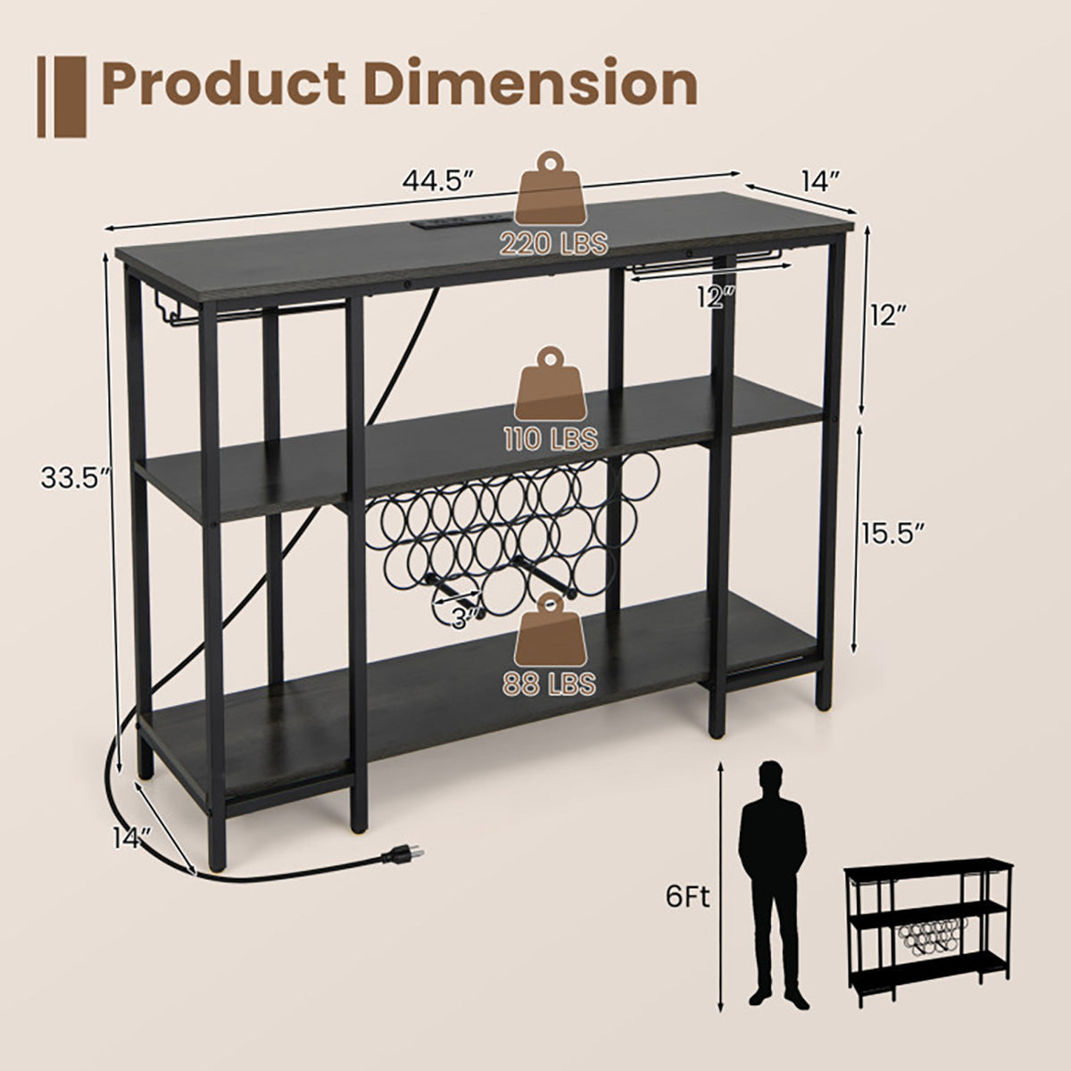 Industrial Wine Rack with Storage Shelves - image 8