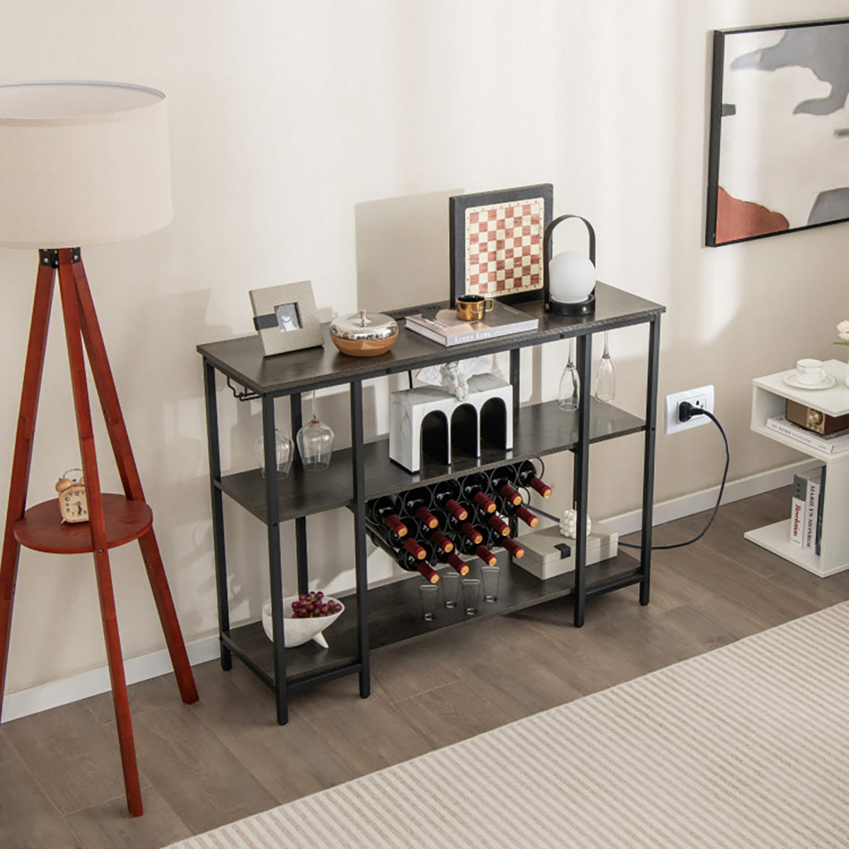 Industrial Wine Rack with Storage Shelves - image 10